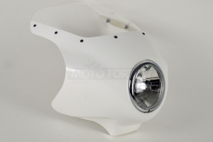Chrom Headlamp 5 3/4 inch - Cafe Racer 146mm in uni half fairing cafe racer - RD style