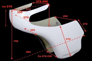 Benelli 250-500 - Fairing GFK - dimensions