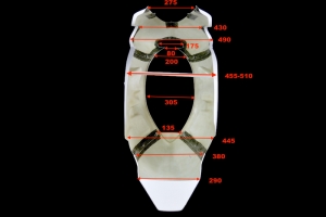 Moto 2 ICP Caretta 2010-2012 Front fairing Racing v3 - incl. DZUS Quick fasteners SET, GRP  -dimenions