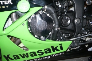 Ignition cover Kawasaki ZX6R 09-12 / 636 13-, carbon-kevlar on bike