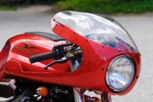 SET - Fairing with drilled screen, head ligth with holders on MotoGuzzi v50