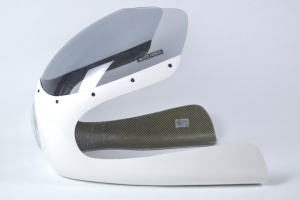 SET - UNI Upper Fairing 350-1000cc - with LED Headlight 5 3/4 Inch, PERFORMANCE -with light smoke windshield - 