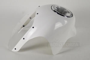 SET - UNI Upper Fairing RD STYLE - preinstalled headlight 5 3/4 inch, headlight holders, cutted and drilled screen, screen bolts
