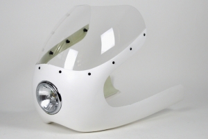 Uni half fairing SET - 125-350, screen cutted and drilled, headlight 4 1/2 inch, with holders, screen bolts
