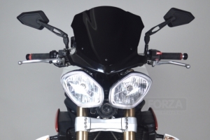 Flyscreen-with screen TOURING-SET- Triumph 1050 Speed Triple 11-15/ Street Triple 13-16 - GRP coloured + screen black on bike