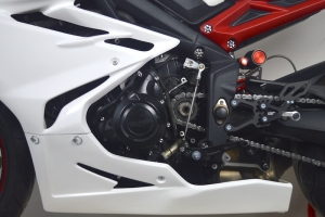 Lower part racing for OEM exhaust,  GRP, Triumph 675 2013-2016 Daytona - parts Motoforza on bike