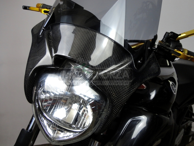 Yamaha FZ-6N 2004-2009 - Upper part /flyscreen CARBON - with SMOKE EXTENDED Screen
